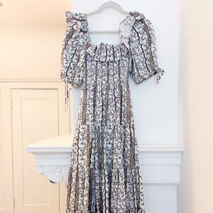 NWT Hill House Corinne Nap Dress in Mocha Provence Stripe (Brown Toile) XS